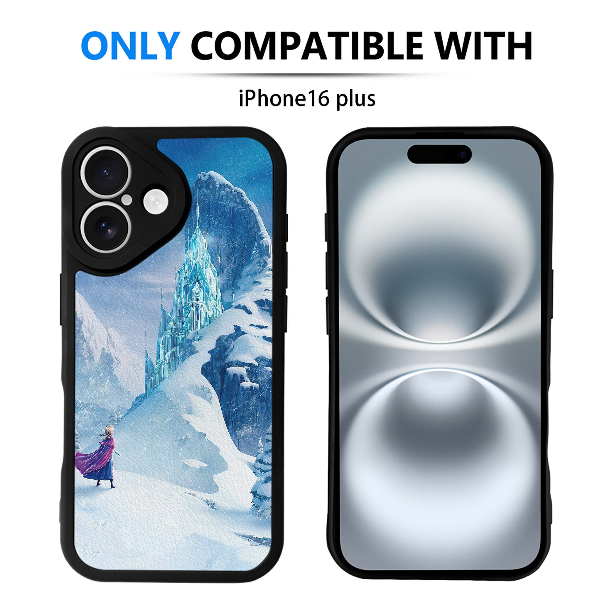 （画像用） アナと雪の女王 アンナ エルサ Frozen Anna Elsa 【iPhone 16シリーズ対応】シリコンスマホケース（レザー調） 材質：シリコン